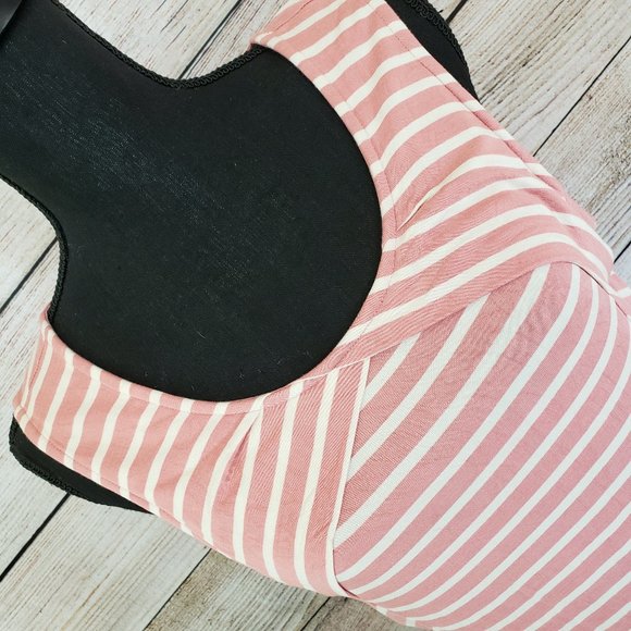 WILLI SMITH CORAL AND CREAM STRIPED TOP - LARGE - Picture 3 of 9